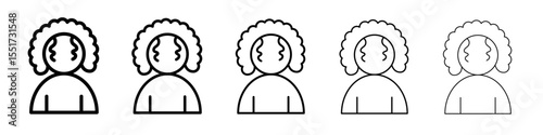 afro-american woman or girl icon simple illustration logo art