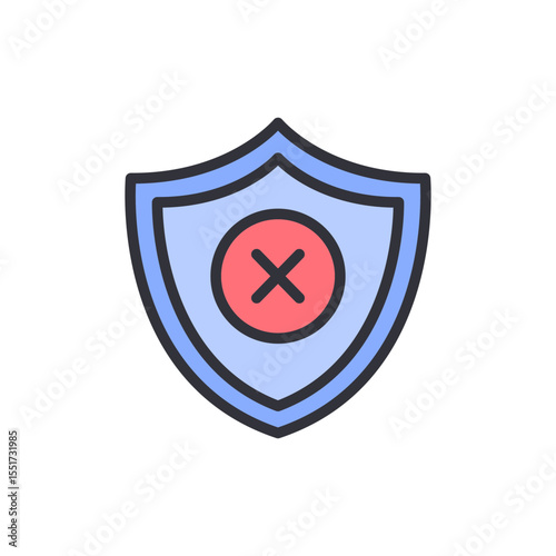 Shield Icon Depicting Security Failure Or Protection Against Threats