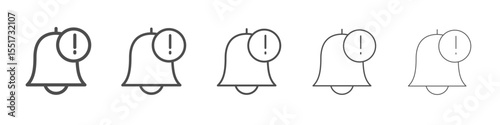 Alert with a bell icon simple illustration logo art