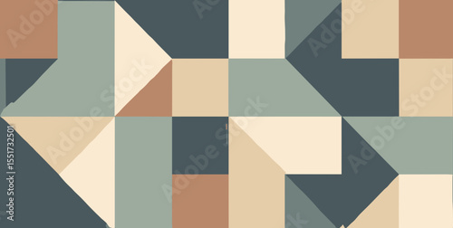 Modular block repeat in charcoal, clay, sage, and bone