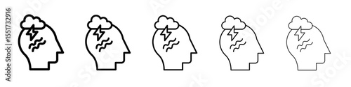 Anxiety icon simple illustration logo art