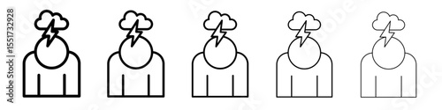 Anxiety icon simple illustration logo art