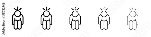 Anxiety icon simple illustration logo art
