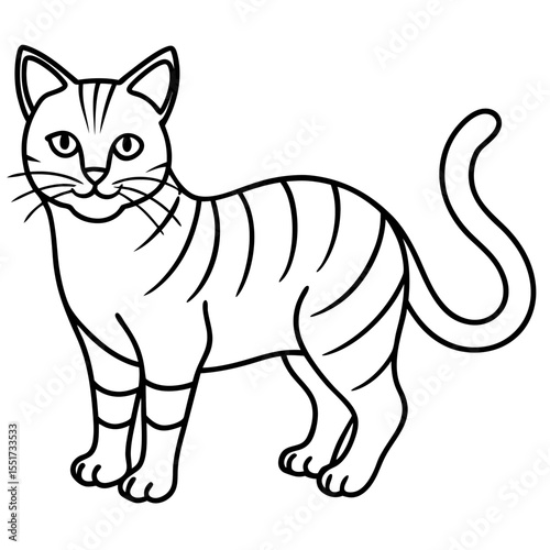 Minimalist Sand Cat Vector