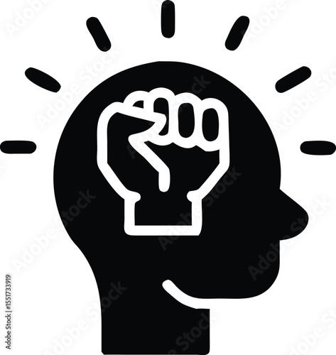 Idea and mind strength icon