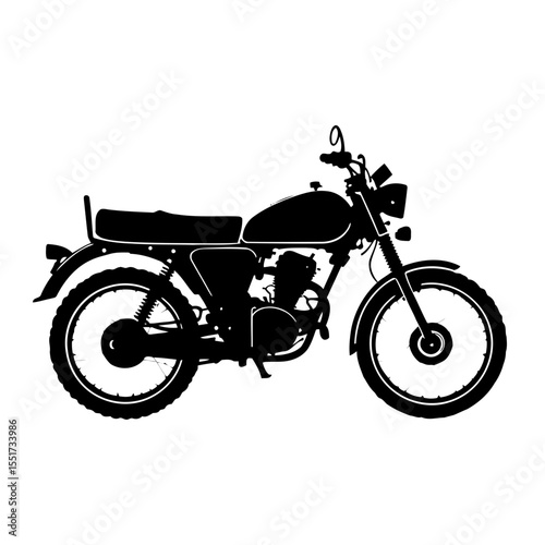 Red and black vintage chopper motorcycle isolated on white background