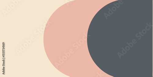 Minimalist triangle and circle pattern in soft beige, dusty pink, and charcoal gray