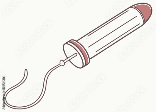 Menstrual cup illustration, in muted tones, for healthcare websites