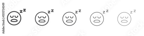 Asleep face emoji icon simple illustration logo art