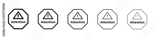 Attention Warning sign icon simple illustration logo art