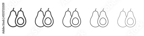 Avocado fruit icon simple illustration logo art