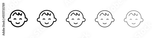 baby face icon simple illustration logo art