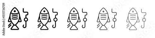 Bait Fishing Minnow icon simple illustration logo art