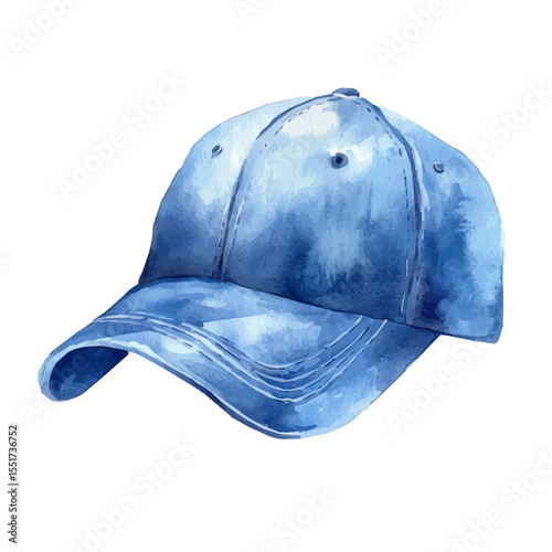 Running Cap, watercolor clipart vector, isolated on a white background.