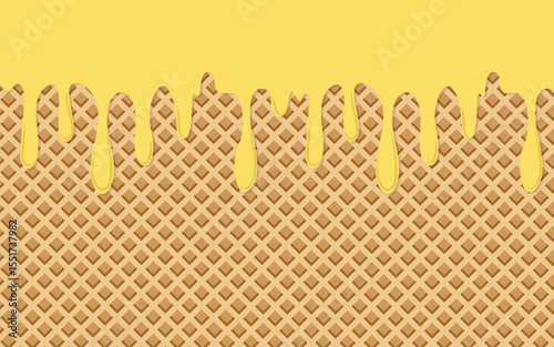 Waffle pattern texture background in a flat design. Vector illustration