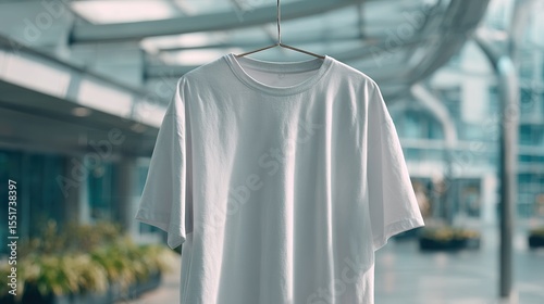 クリーンな低コントラスト照明とプレミアムレタッチによる映画のような白Tシャツ製品写真