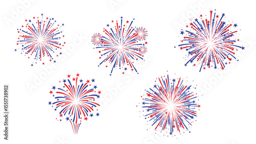 4th of July Independence Day Fireworks background 