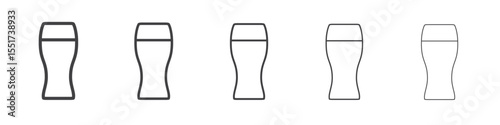 Beer pint glass icon simple illustration logo art