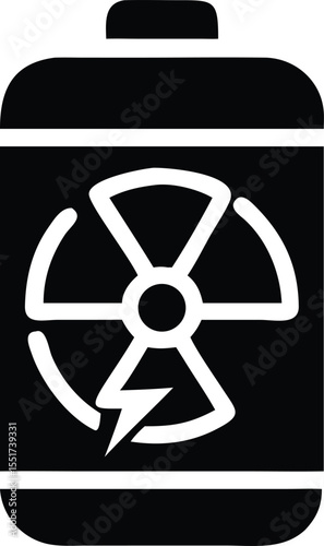 Nuclear energy battery warning symbol icon