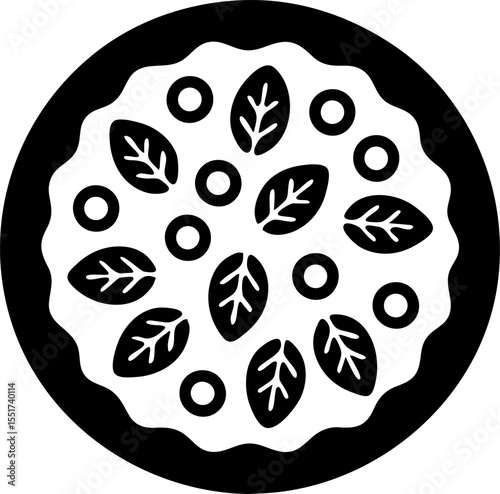 Vegetarian Pizza Top View Icon