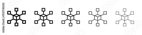Blockchain technology icon simple illustration logo art