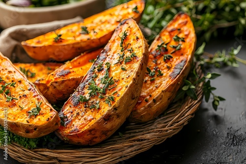 Deliciously Roasted Butternut Squash Wedges with Fresh Herbs