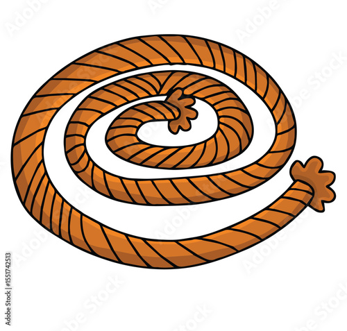 Cute cartoon hand drawn vector rope clipart.