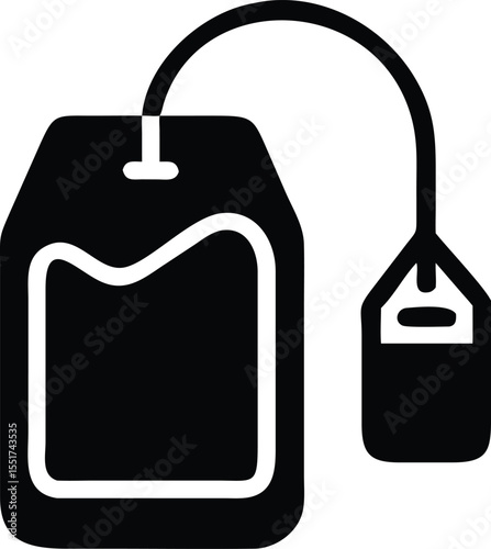Simple illustrated tea bag vector icon