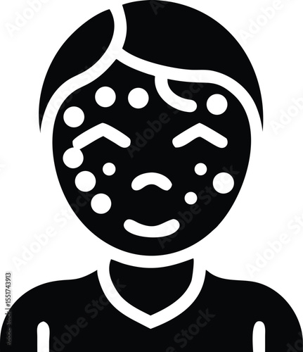 Skin condition on a person's face icon