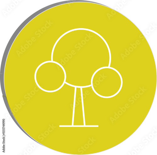 "Tree icon symbolizing outdoor wellness, eco-lifestyle, relaxation, and connection with nature for better health, transparent background."