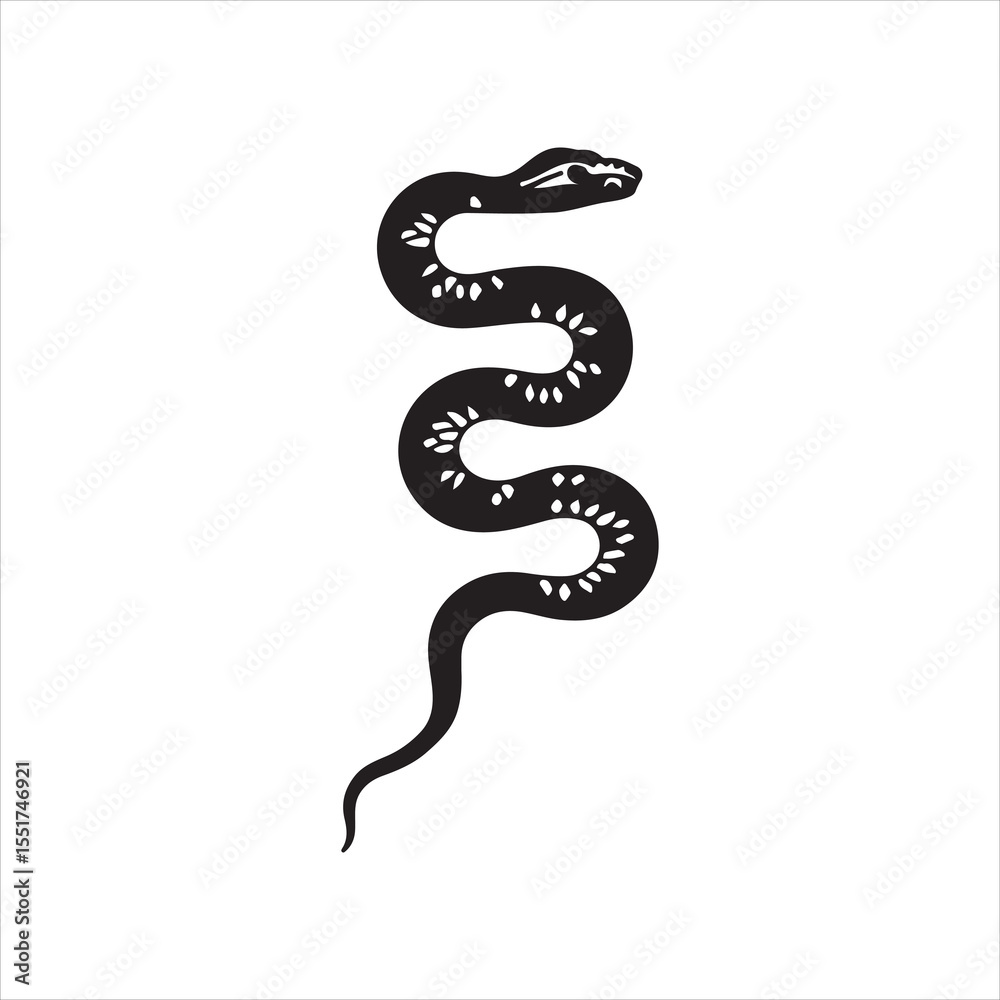 Obraz premium Detailed Snake Line Art Vector,Hand Drawn Snake Illustration,Realistic Snake Drawing in Vector Style,Coiled Snake with Scales Line Design,Monochrome Snake Vector Outline,Top View Snake Illustration