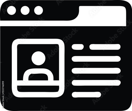 Website profile icon with user avatar and content