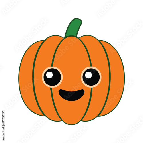 Spooky Halloween Pumpkin Vector Illustration.