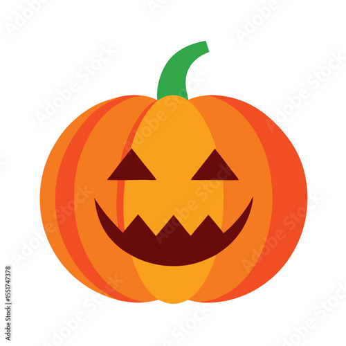 Spooky Halloween Pumpkin Vector Illustration.