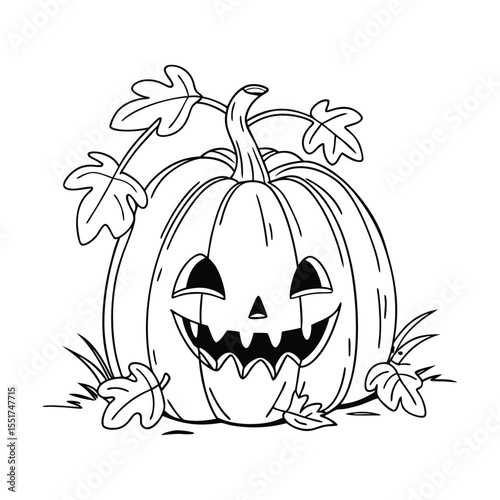 Spooky Halloween Pumpkin Vector Illustration.