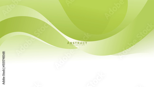 White and green wavy vector abstract background illustration with curved lines and gradient