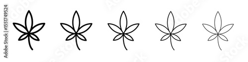 Cannabis leafs icon simple illustration logo art