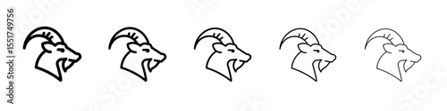 Capricorn zodiac sign icon simple illustration logo art