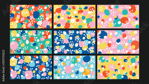 Colorful abstract sprinkles background Set
