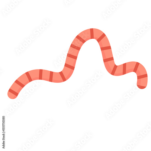 Worm intestinal parasite vector icon