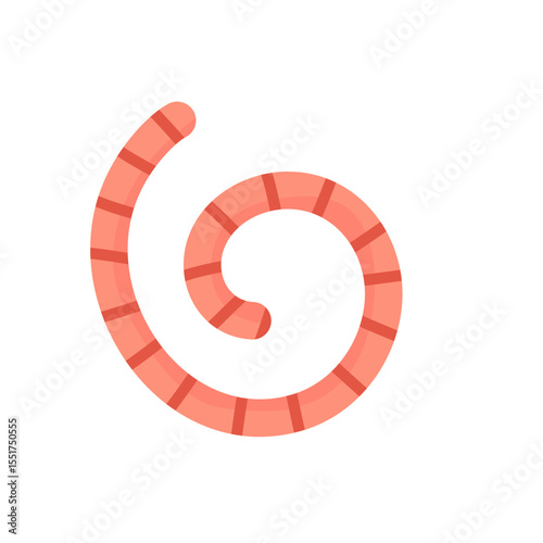 Worm intestinal parasite vector icon