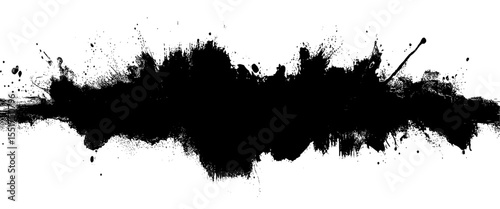 Vector abstract grunge texture stripe of black paint stains