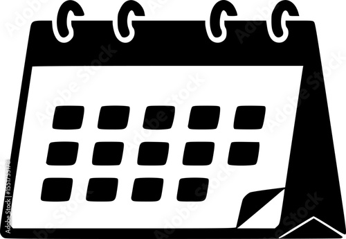 Black silhouette illustration of a tearoff calendar with day number showing vector illustration
