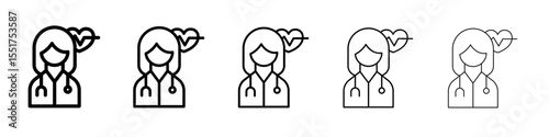 Cardiologist icon simple illustration logo art