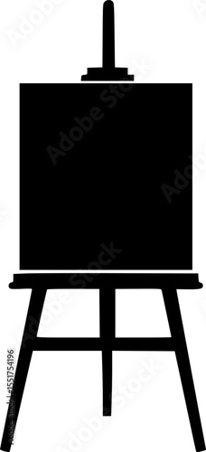 Black silhouette of an artist's easel on a white background vector illustration
