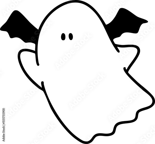 Cartoon, element, ghost in a cloak, autumn, Halloween, illustration, cute picture, hand-painted