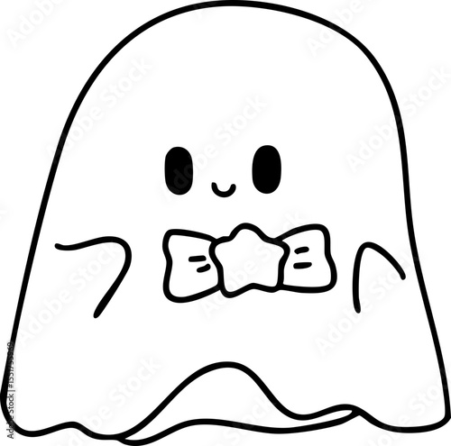 Cartoon, element, ghost in a cloak, autumn, Halloween, illustration, cute picture, hand-painted