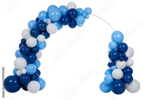 Isolated Balloon Arch Decoration of Blue and White for Party