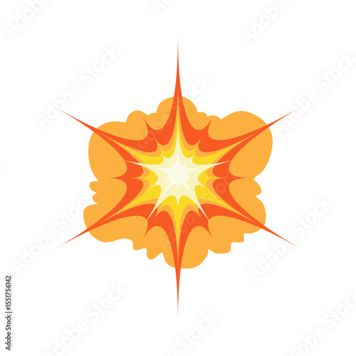 Vector illustration of explosive collision emoticon