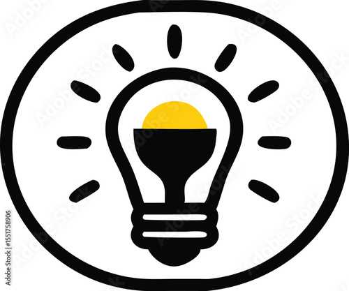 Innovative Idea Icon: A bright lightbulb symbolises creative solutions.